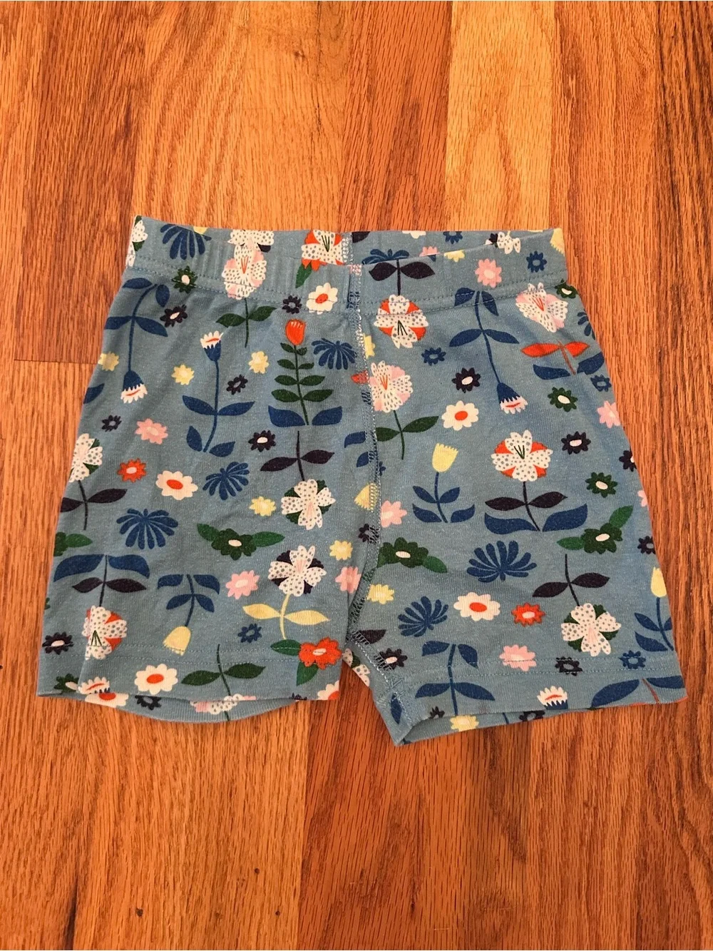 Hanna Andersson Size 110 5 Blue Scandi Floral Short Sleeve Pajama Set Cotton